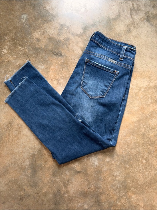 KanCan Denim - KanCan Dark Blue Ankle Crop Distressed Raw Hem Jeans - Size 26 Size 5